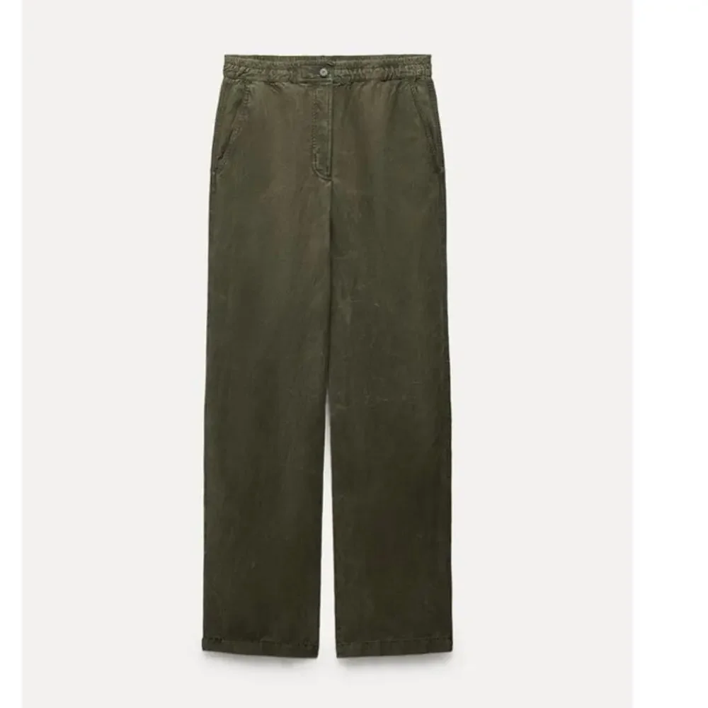 Zara Khaki Lyocell Trouser Pant size XS